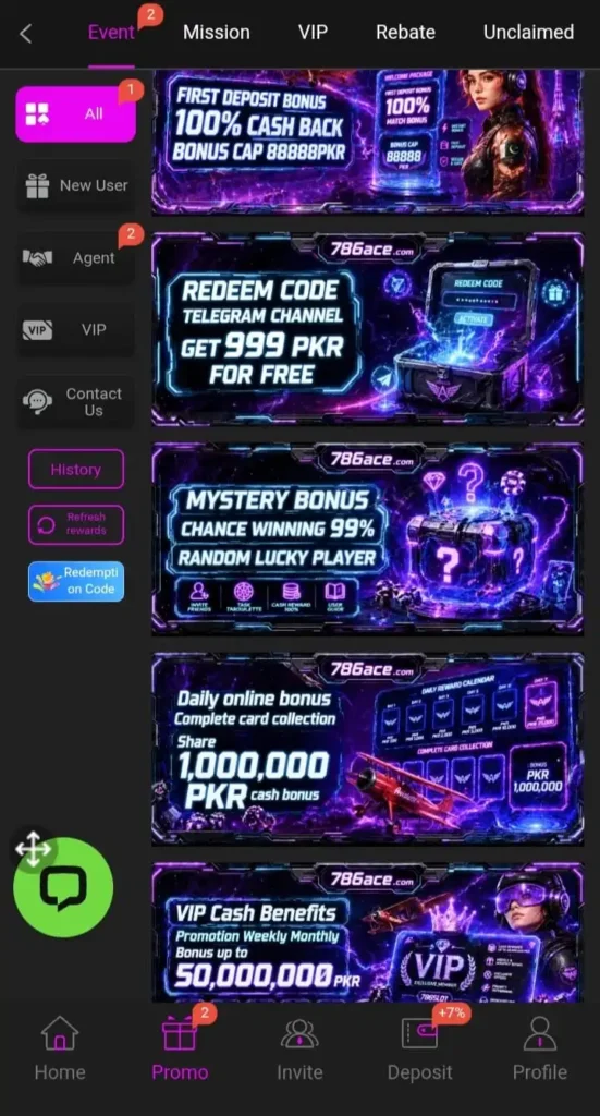 786ace game deposit