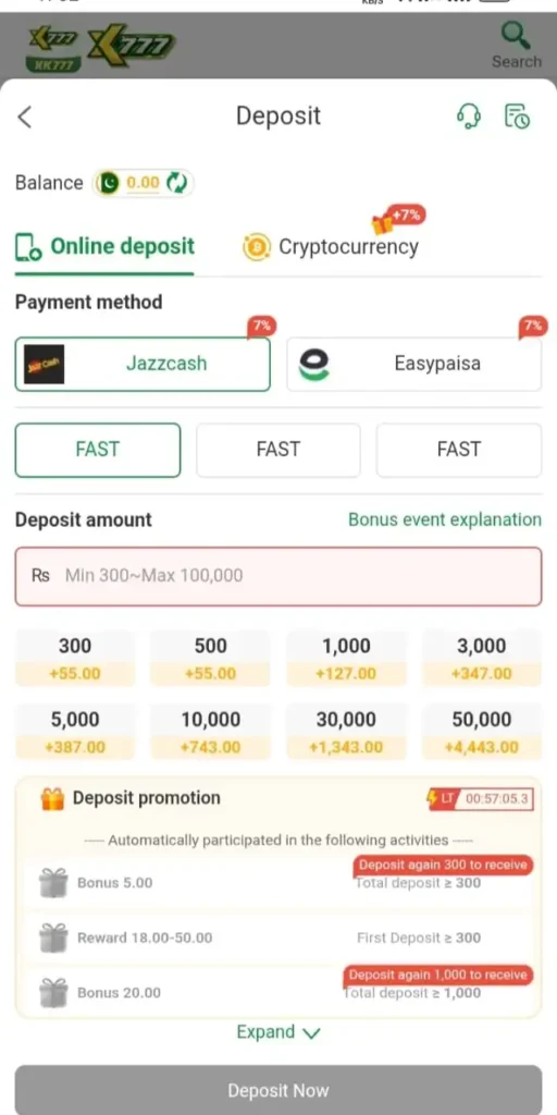 XK777 Game Deposit